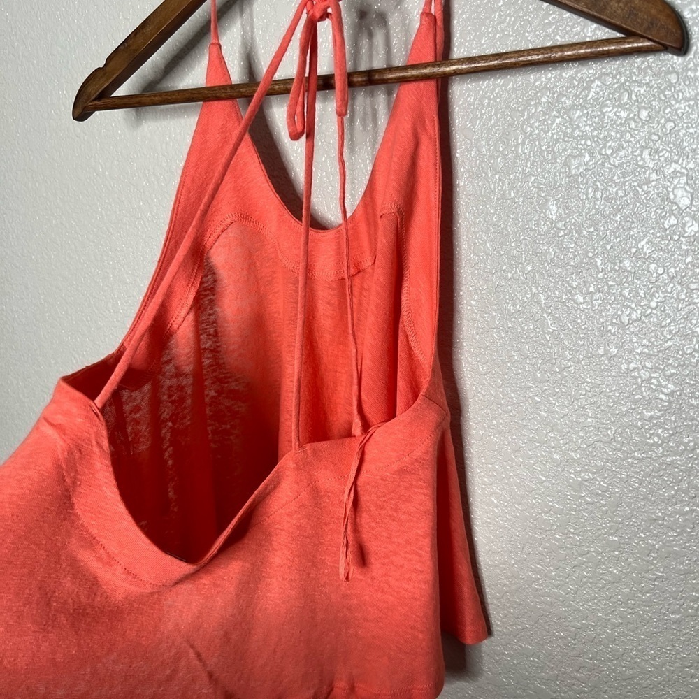 Free People Long Weekend Linen Knitted Halter Tank Top - Picture 11 of 12